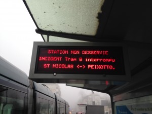 Interruption tram B Saint Nicolas Peixotto